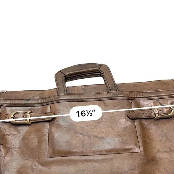 C&C Vintage Leather Briefcase attached brown - Picture 3 of 12